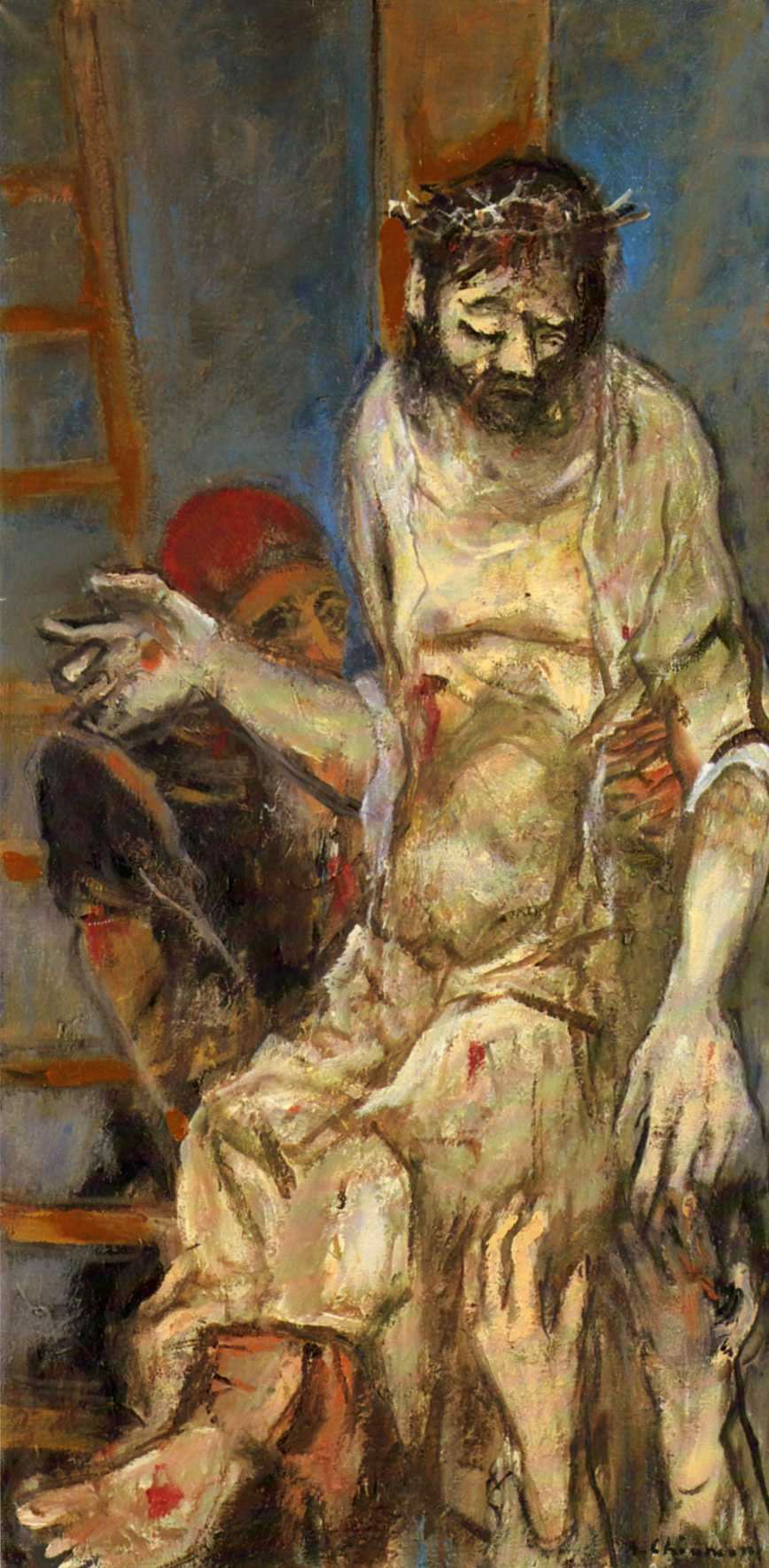 Deposiione,1979-’86, olio su tela, cm 120x60, Napoli, collezione privata